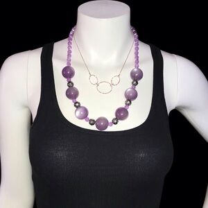 Chic Lavender Beaded Necklace